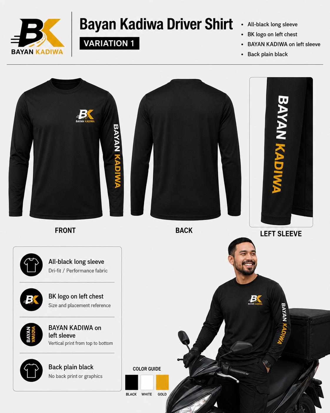 Official Bayan Kadiwa driver shirt design and uniform reference